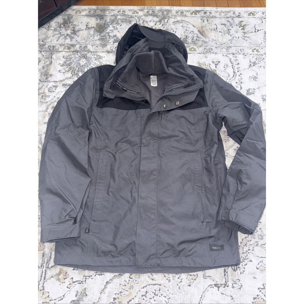 Decathlon Mens Waterproof Jacket Hiking Walking Lightweight Coat Hooded Med